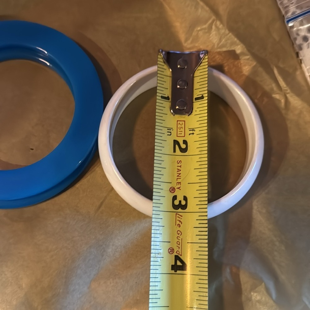 Vintage Bangle Trio - 2 blue 1 white SEE PICS - Picture 5 of 5